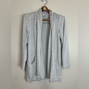J.Jill pure Jill Light Gray Open Front Women's Cardigan Sweater size medium